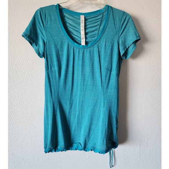 Lululemon Run: Silver Bullet Short Sleeve SS Tech Tee Ruffle Cinch T-Shirt Top - Picture 2 of 8